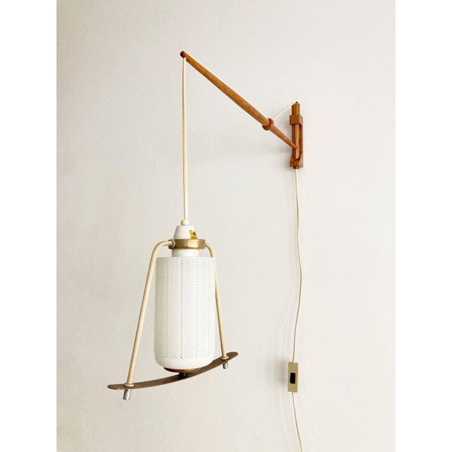 Mid-Century Modern Vintage Scandinavian Wall Light by Pokrok Žilina Czech, 1960s For Sale - Image 3 of 16