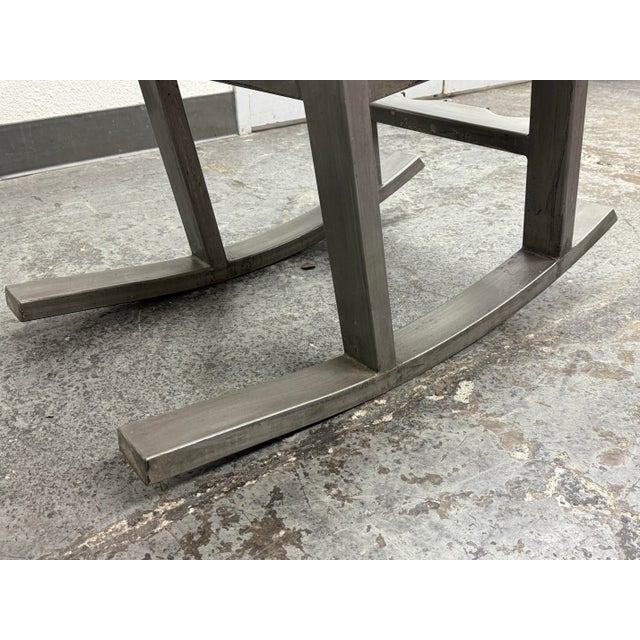 Circa 1990's Steel + Leather Strap Rocking Chair For Sale - Image 11 of 12