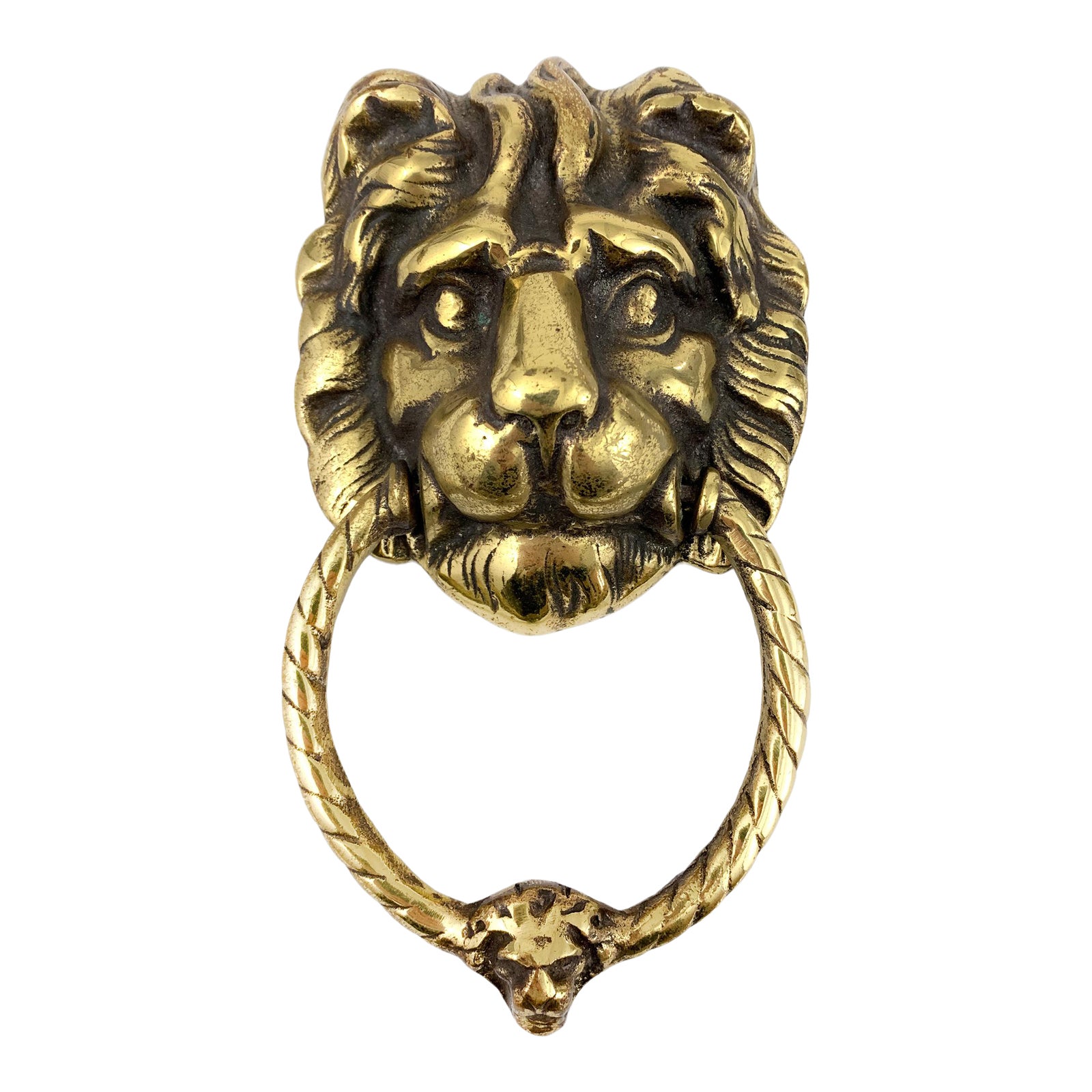 1960s Vintage Heavy Brass Lion Head Door Knocker Chairish