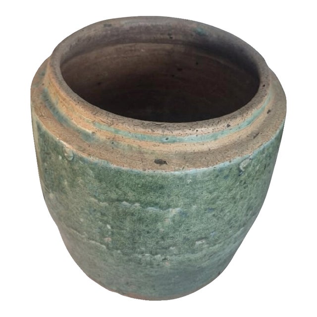 Chinese Shiwan Green-Glazed Storage Jar For Sale