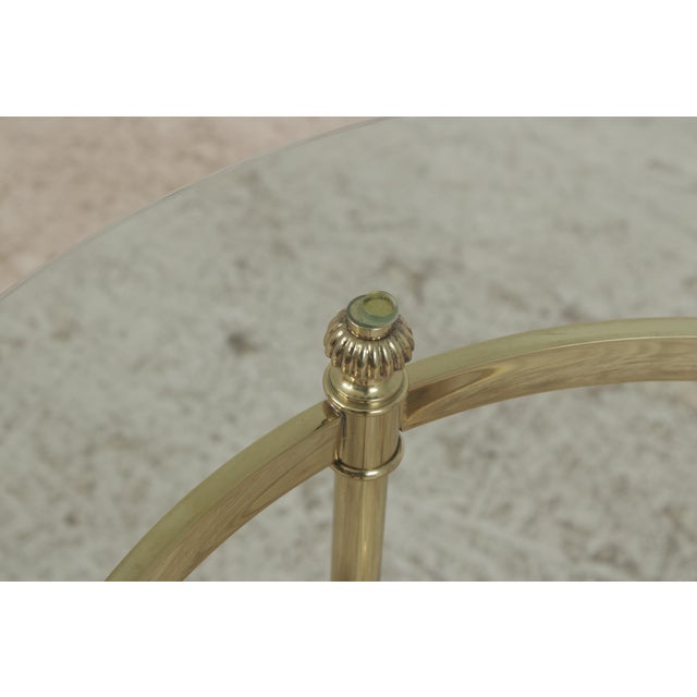 Brass & Glass Round End Table For Sale In Philadelphia - Image 6 of 14
