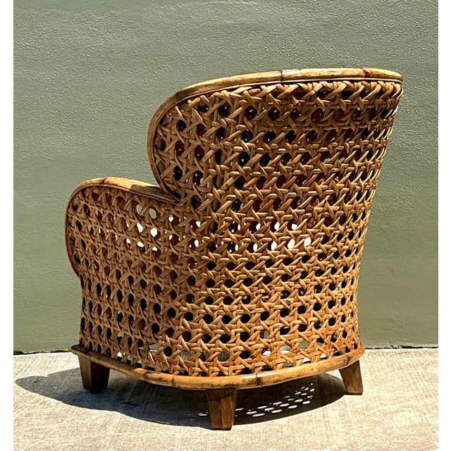 Vintage French Cane Lounge Chair For Sale - Image 15 of 17