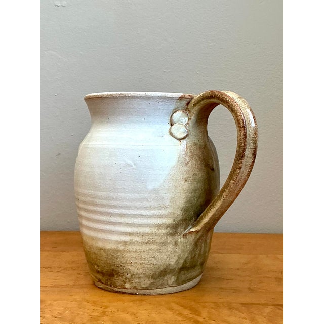 Mid-Century Modern Vintage Aboriginal Studio Pottery Pitcher For Sale - Image 3 of 12