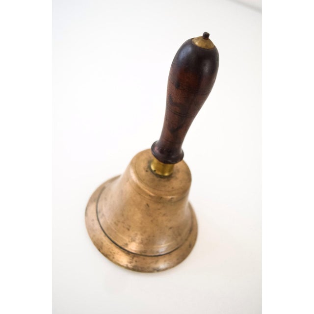 Antique Brass School Bell with Wooden Handle Chairish