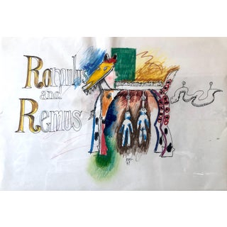 Loren Munk, Mixed Media Collage Neo Expressionist Painting, Drawing NYC Artist, 1989 For Sale