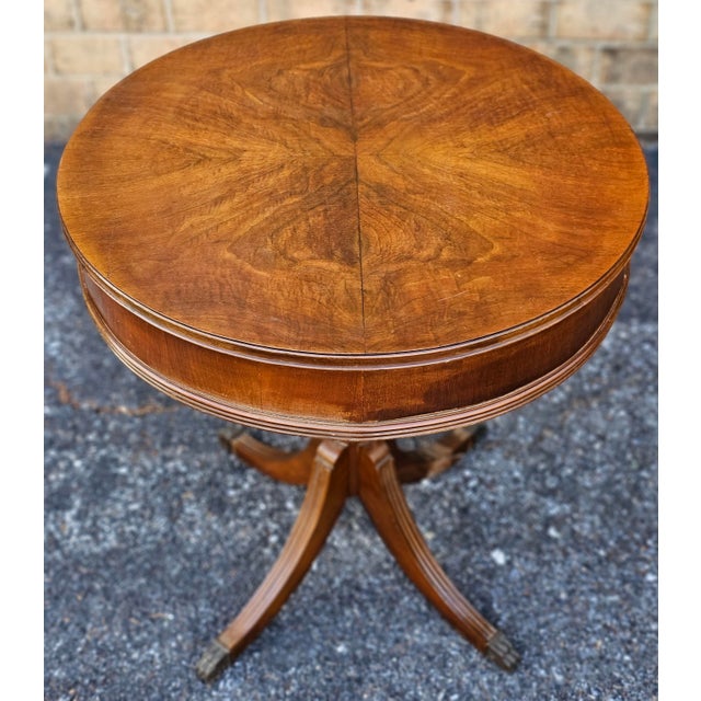 Early 20th Century George III Style Mahogany Two-Drawer Drum Table For Sale - Image 4 of 6