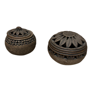 Vintage Art Pottery Sculptural Lidded Vessels Signed