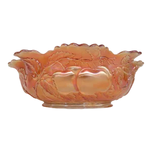 Dugan Marigold Carnival Glass Fruit Bowl Apple and Pear Design
