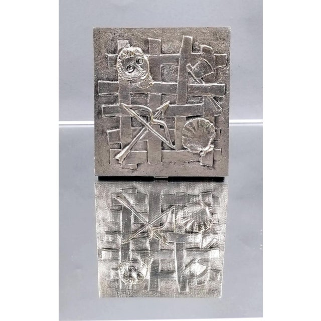 Rare French Line Vautrin Silvered Bronze Holopherne Box For Sale - Image 13 of 15