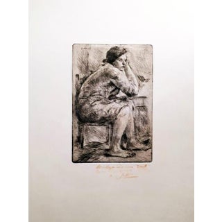 Ardengo Soffici, Hot Housekeeper, Etching and Drypoint, 1957 For Sale