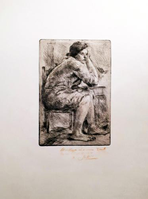 Ardengo Soffici, Hot Housekeeper, Etching and Drypoint, 1957
