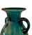 1970s Vintage Teal or Blue Art Glass Twin Handled Amphora Vase, Hand Blown Undulating Form For Sale - Image 5 of 5
