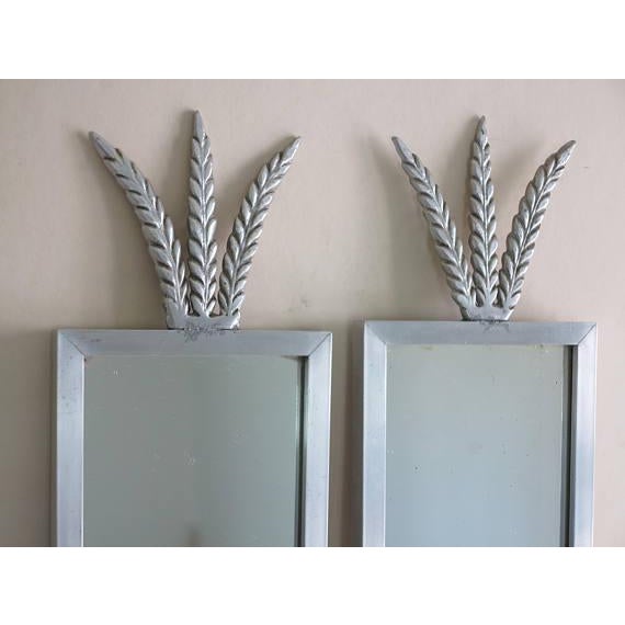 Palmer Smith 1930s Mirrored Art Deco Aluminum Wall Sconces by Palmer Smith - a Pair For Sale - Image 4 of 6
