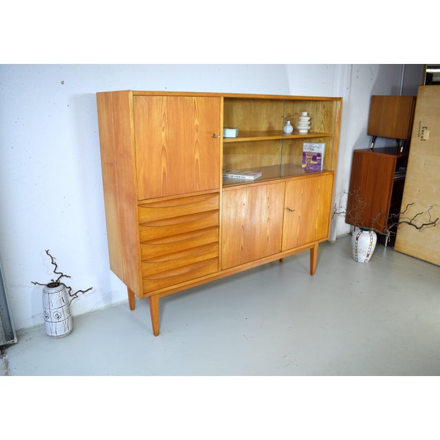 Brown Vintage Highboard by Franz Ehrlich for VEB Deutsche Werkstätten Hellerau, 1950s For Sale - Image 8 of 10