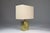 1970s Italian Engraved Brass Table Lamp With Fabric Shade For Sale - Image 4 of 7