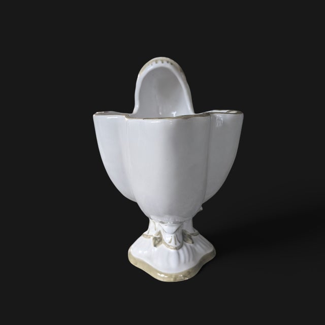 Vintage Italian Neoclassical Nautilus Shell Ceramic Planter For Sale - Image 12 of 15
