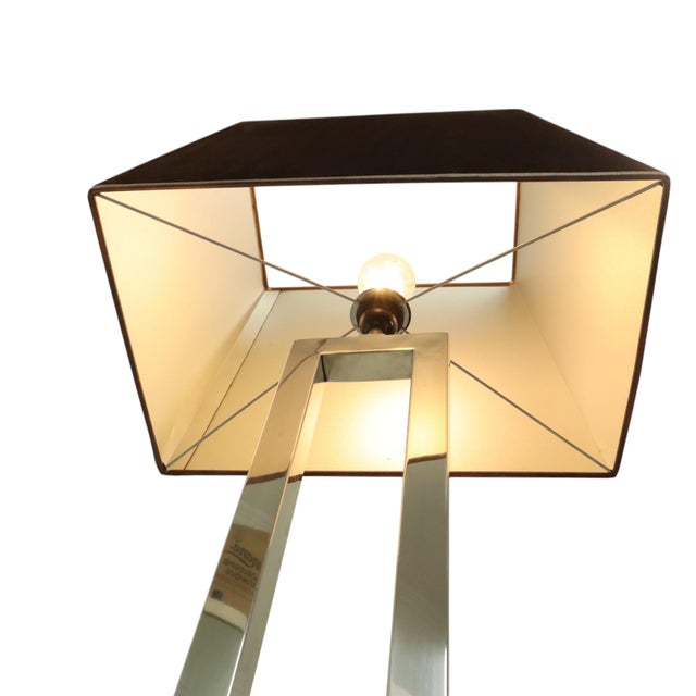 Floor Lamp in Stainless Steel and Granite Base For Sale - Image 10 of 18