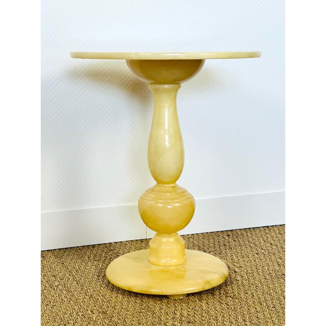 1960s Vintage Natural Onyx Pedestal Table with Sculptural Design, 1960 For Sale - Image 5 of 10