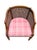 Vintage Mid-Century Modern Cane Barrel-Back Armchair | Hollywood Regency Neoclassical Revival | Tufted Pink Plaid Upholstery For Sale - Image 10 of 18