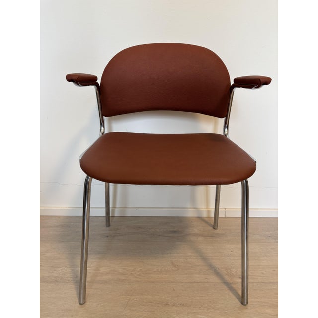Vintage Terracotta Desk Chair from Kovona, Former Czechoslovakia, 1980s For Sale - Image 4 of 11