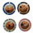(4) Vintage Mid Century Modern Art Mosaic Tile Coaster Japan 3.75” For Sale