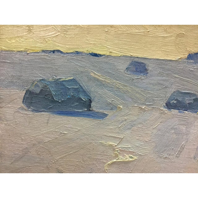 Textile 1970s Oil Painting Steppe in Winter Potapenko Andrey Ilyich For Sale - Image 7 of 12