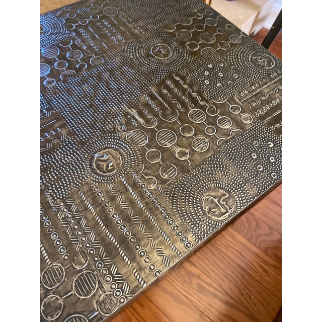 Hand Embossed Brass Cladded Brutalist Side Tables a Pair Chairish