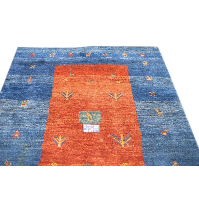 Fine Vintage Tribal Persian Gabbeh Rug 6'3'' X 9'3'' For Sale - Image 11 of 12