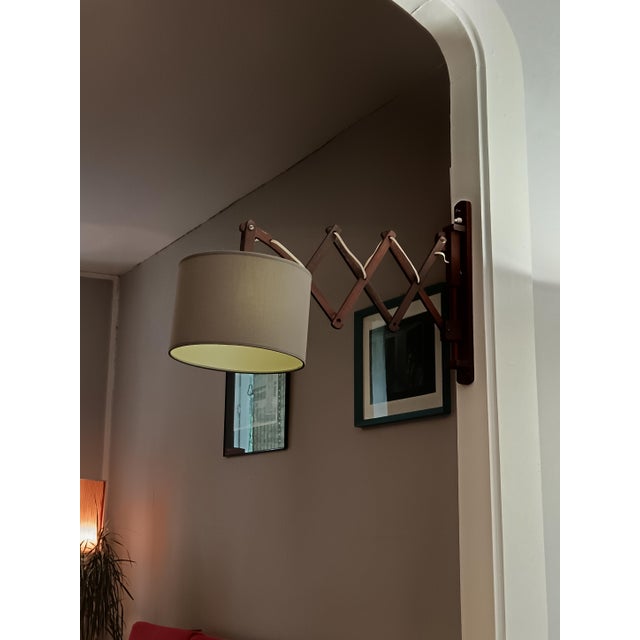 Scandinavian Scissor Lamp in Teak, 1960s For Sale - Image 10 of 11