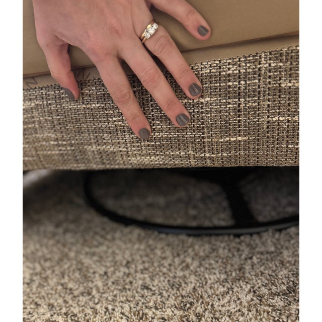 2010s Like-New Ethan Allen Swivel Rocking Chair, Neutral Colors For Sale - Image 5 of 7