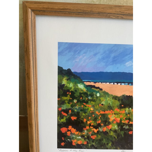 Late 20th Century Poppies + the Pier — Limited Edition Coastal Print Numbered and Signed by Artist Ken For Sale - Image 9 of 10