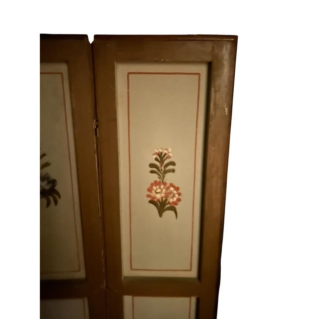 Swedish Painted Five-Panel Screen 18th Century Painted Canvas Panels, Assembled 20th Century For Sale - Image 10 of 10