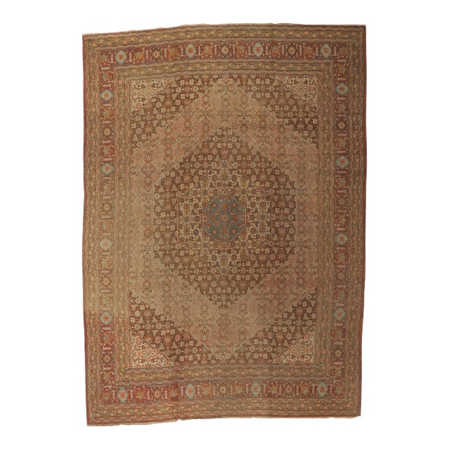 Antique Persian Tabriz Rug - 09'05 X 13'01 For Sale