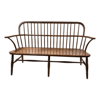 Vintage Hand Made Windsor Bench For Sale