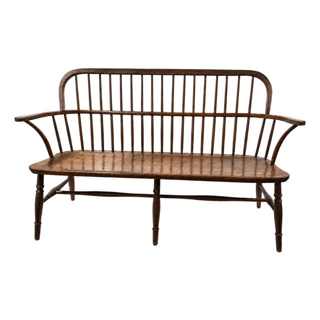 Vintage Hand Made Windsor Bench For Sale