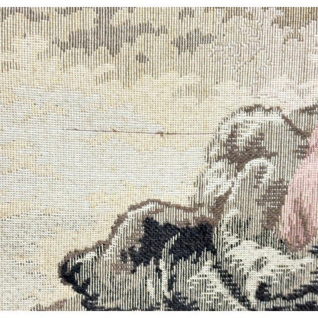 Gold Large Vintage Woven Tapestry "The Holy Family With a Little Bird" After Murillo For Sale - Image 8 of 10