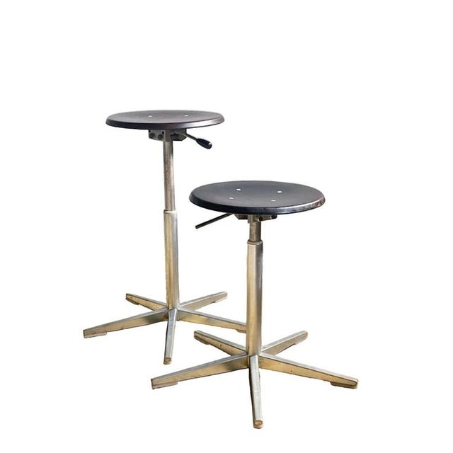 Vintage Adjustable Atelier Stools from Embru, Switzerland, 1960s, Set of 2 For Sale - Image 14 of 14