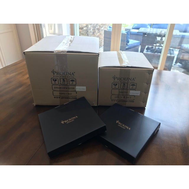 White Prouna “My Frog Prince” Fine Bone China Dessert Plates & Coffee Cups–Set of 8 For Sale - Image 8 of 11