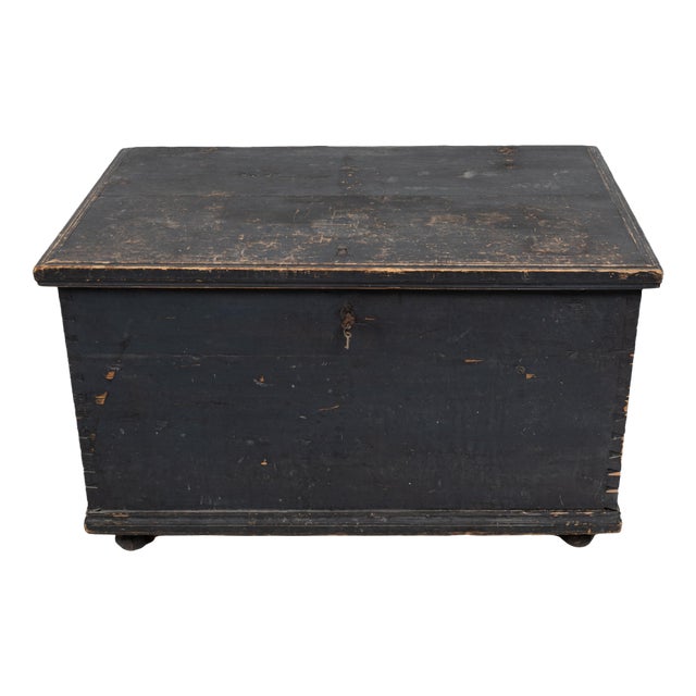 Large 19th Century Swedish Painted Hope Chest For Sale