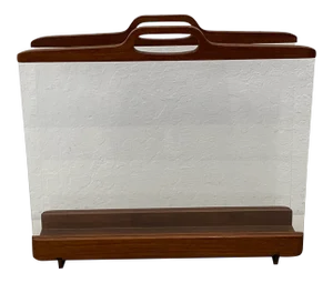 Ernest Sohn Siamese Teak & Acrylic Magazine Holder C.1960
