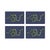 Serpent Blue Vegan Leather Rectangle Placemat, Set of 4 For Sale - Image 4 of 5