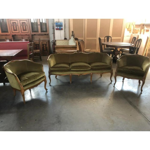 Walnut Armchairs and Sofa by Simoeng, Set of 3 For Sale - Image 10 of 14