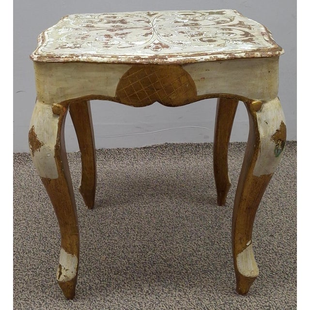 Mid 20th Century Franco Tacchi Italian Florentine Painted and Partial Gilt Low Side Table For Sale - Image 4 of 8