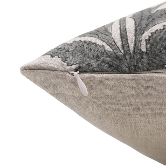 Farmhouse Badshah Block Printed Floral Designer House Decor Throw Pillow Cover 14x20 Inch - Pure Linen For Sale - Image 3 of 5