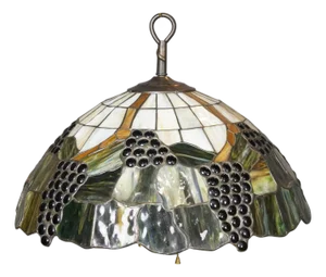Loevsky L&l Tiffany Style Grapevine Slag Glass Pendant Light Chandelier 20"