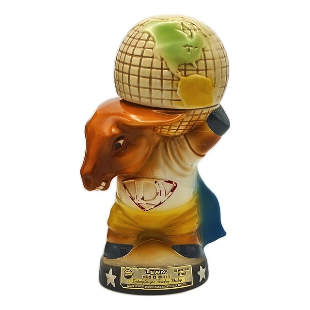 Ceramic Superhero Donkey Carafe by Jim Beam, USA, 1980s For Sale