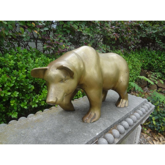 Large Brass Bear Sculpture For Sale - Image 9 of 10