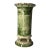 English Style Green Toile Transferware Footed Ceramic Vase 10” French Country For Sale