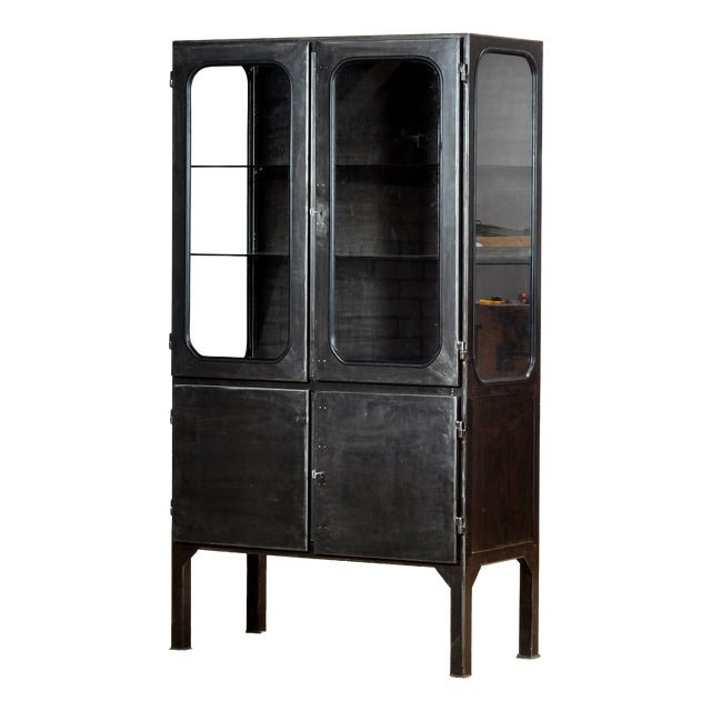 Vintage Polished Medical Cabinet, 1970s For Sale