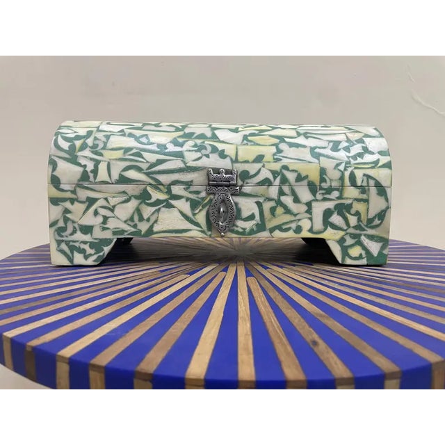 2020s Handmade Wooden Box With Metal and Resin–Unique Decorative Storage Chest for Jewelry & Keepsakes For Sale - Image 5 of 8